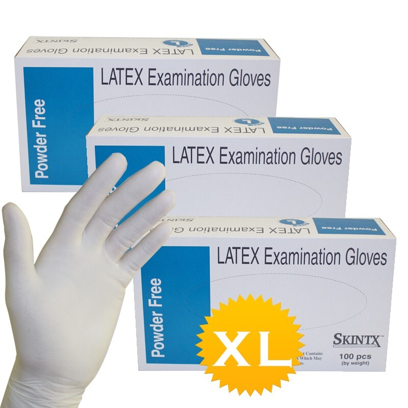 3 Boxes – Extra Large – Latex Medical Exam Dental Powder Free Disposable Gloves