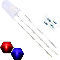100Pcs 5Mm Red Green Lights Bi-Color LED Diodes Common Cathode Red Blue
