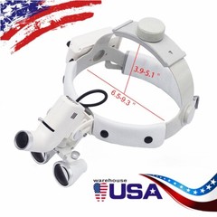 3.5X Dental Surgical Headband Medical LED Light Binocular Loupes Ajustable