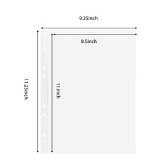 100PCS Clear Plastic Sheet Page Protectors Sleeves A4 Size Document Ring Binder