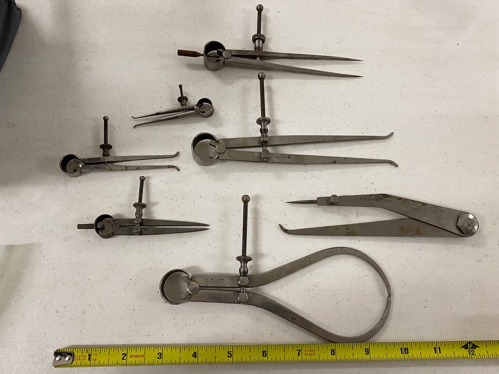 Lot Of 7 Vintage L.S. Starrett The L.S.S.Co Spring Outside Caliper Lot FREE SHIP