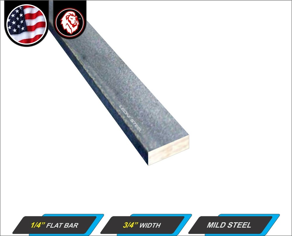 1/4″ x 3/4″ Metal Flat Bar – Mild Steel – Flat Metal Stock – 36″ Long (3-ft)