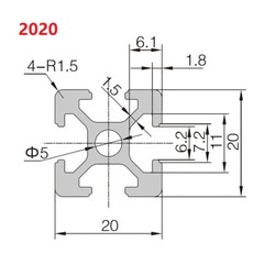 2/4/6/8PCS 2020 3030 4040 2040 Extrusion Anodized T Slot Linear Rail 300-1000mm