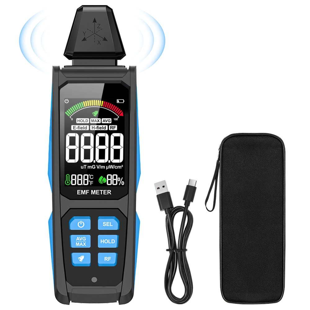 3in1 Electromagnetic EMF Meter HF RF Detector 8GHz Electric Magnetic Field Test
