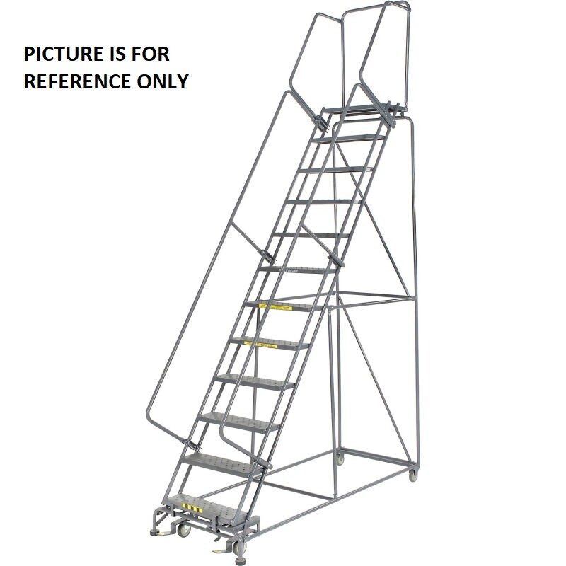NEW! Cotterman 182 in H Steel Rolling Ladder, 14 Steps, 450 lb Load Capacity!!