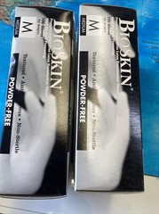 Bioskin Powder Free Latex Exam Gloves 2 boxes of 100 gloves size medium