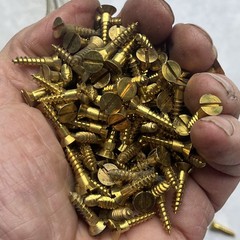 2 Pounds Of Brass Screws 3/4”x#8 Nos
