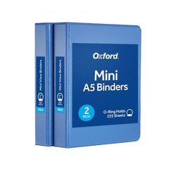 Oxford Mini View Binders, 1″ Round Rings, Small Binders for 1 Inch, Blue