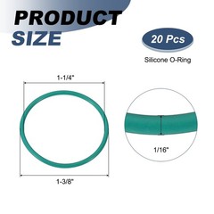 20Pcs AS-026 Fluorine Rubber O-Ring, 1-1/4″ ID, 1-3/8″ OD, 1/16″ Width, Green