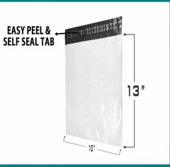 10 Pieces White Poly Mailers Envelopes Shipping Bags Non-Perforated in 2.5 mil