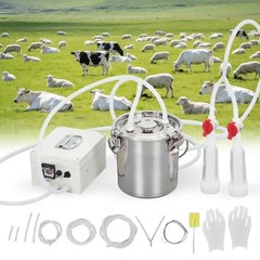 Portable 2-in-1 Electric Milking Machine for Cows &Goats W/3L Bucket 12V 5200mAH