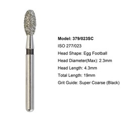Diamond Dental Burs 856 379 801 FG Round End Taper Football Barrel Pear Flame