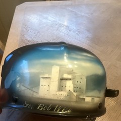 This is a custom air painted hard hat with mingo Logan and gov bob wise of wv