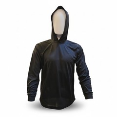 Neon Yellow Long Sleeve Safety Shirt With Hoodie, Polyester Birdeye mesh fabric