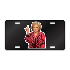 MIDDLE FINGER BETTY FUNNY Chrome or Black Acrylic License Plate CUSTOM LP0056