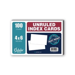 100 PCS Index Cards White Unruled 4×6 Inch Office School Supplies 04602
