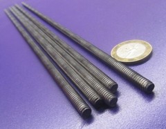 Threaded Steel Rods, Plain Finish, RH, 12-24 x 1 Foot Length, 5 Units