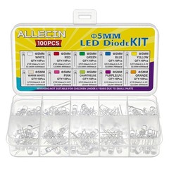 100pcs 5mm LED Diode Light Assortment Kit 10 Colors White Red Green Blue Yellow