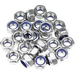 10 Pieces M12 x 1.75mm Nylon Insert Hex Lock Nuts, 304 Stainless Steel (18-8)…