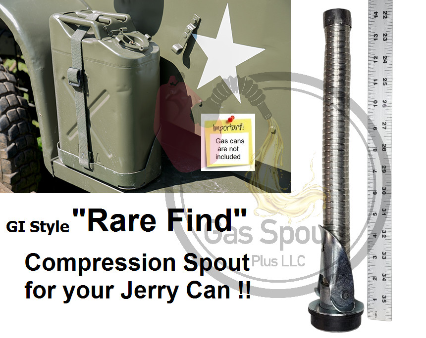 Vintage USMC Type Flexible Spout Nozzle HIGH FLOW Metal Gas Jeep Jerry Can Clamp