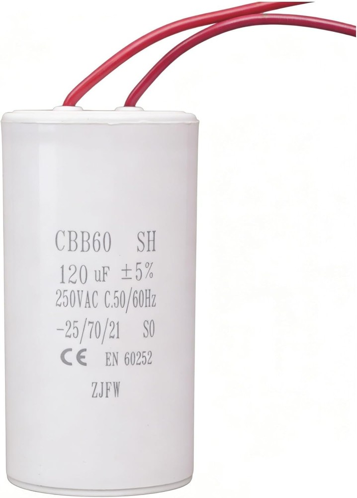 CBB60 SH Capacitor 120μF 250VAC, 50/60 Hz, 2-Wire Motor Run, for Air Compressors