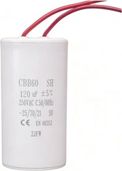 CBB60 SH Capacitor 120μF 250VAC, 50/60 Hz, 2-Wire Motor Run, for Air Compressors