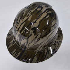 full brim hard hat custom hydro dipped IN MOSSY OAK BOTTOMLAND CAMO OLD SCHOOL