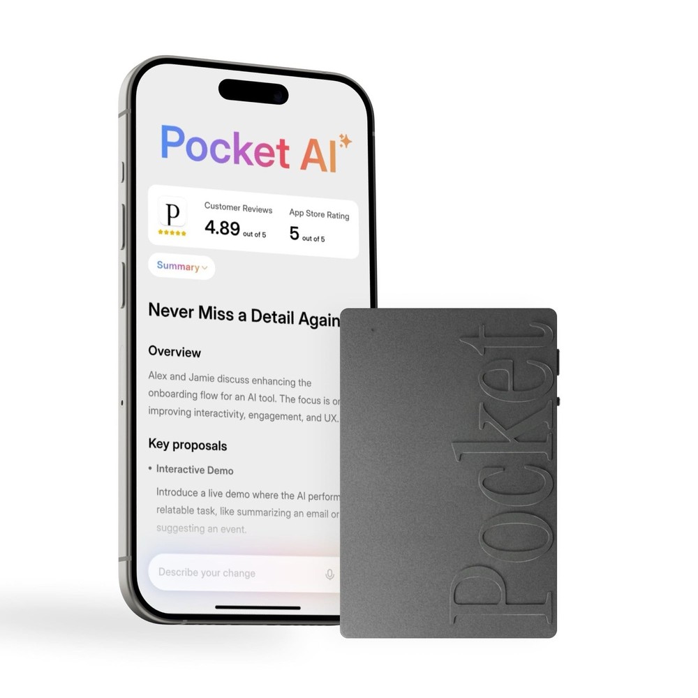 Pocket Al Voice Recorder & Smart Assistant – Auto Transcription, Summaries & Act