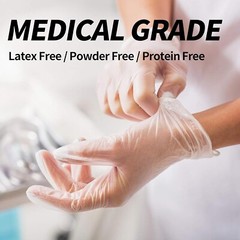 1000PCS Medical Clear Vinyl Exam Disposable Gloves Latex & Powder-Free Food-Safe