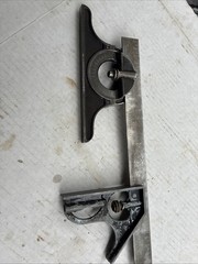 L.S. Starrett Co.No.12 Combination Square with Protractor W/Standard&Metric Rule