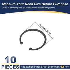 10 Pcs Internal Retaining Rings, 62mm Manganese Steel C-Clip Snap Ring