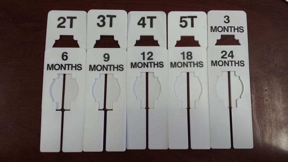 Infant / Toddler Clothing Rack Size Dividers Set Rectangular Hanger Retail Store