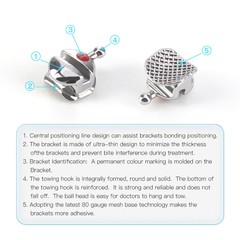 AZDENT Dental Orthodontic Metal Brackets Braces Q-type ROTH/MBT 0.022 Hook 3 4 5