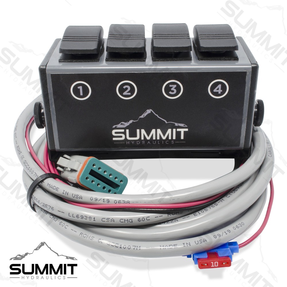 Momentary Switch Box Control For 4 Spool Monoblock Valves with DIN Connectors