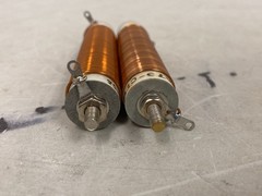 Lot of 2 Vintage Copper Wire Inductor Coils A-1616 Tube Radio Amplifier Parts