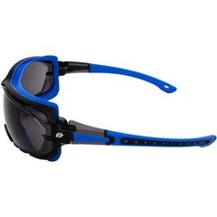 Birdz Eyewear Gasket Safety Padded Powersports Sunglasses Blue with Smoke Lens