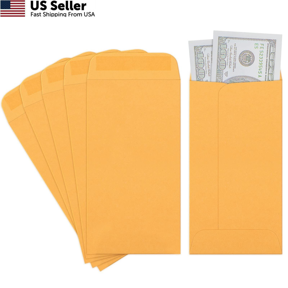 ValBox 3.5×6.5 Money Envelopes, Brown Kraft #7 Coin 3.5 x 6.5 inches,