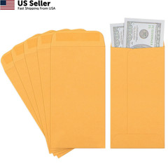 ValBox 3.5×6.5 Money Envelopes, Brown Kraft #7 Coin 3.5 x 6.5 inches,
