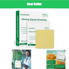 Greetmed Honey Gauze Dressing 2″ x 2″ Sterile Wound Care – Pack of 10