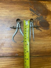 Lot Of 2 Vintage J. Stevens A & T Co. Outside Caliper & Starrett Inside Caliper