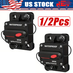 300A AMP Circuit Breaker Fuse Reset 12V-48V DC Car Boat Auto Waterproof