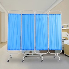 Blue Medical Privacy Screen Waterproof Oxford Cloth Privacy Screen With 8 Wheels