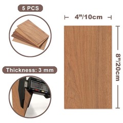 Teak Wood Sheets 1/8 inch Thick, 4×8 Solid Panel 8×4 inches, Dark Brown
