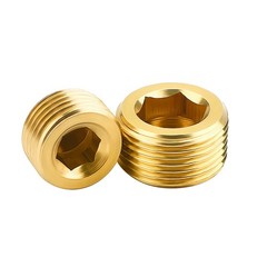 Brass Pipe Plug Male Thread Hexagon Internal Head Socket Fitting Brass Cap Bung