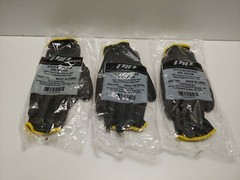 QTY 3 NEW PAIRS! PIP MEDIUM NYLON KNIT W/ BLACK URETHANE COAT GLOVES 33-B125/M
