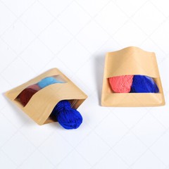 Assorted Sizes Kraft Paper Mylar Flat Zip Lock Bag w/ Clear Rectangle Window K05