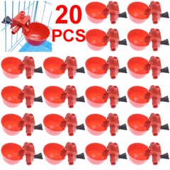 20 PACKS Poultry/Quail Water Drinking Cups Chicken Hen Plastic Automatic Drinker