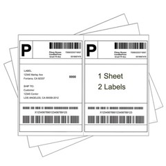 50-1000 Shipping Labels 8.5″ x 5.5″ Half Sheets Blank Self Adhesive 2 Per Sheet