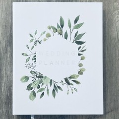 Wedding Planner White & Leaves Organizer Guide Book for The Bride To Be