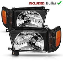 AmeriLite Replacement Halogen Headlights With Corner Lamp + Bracket For